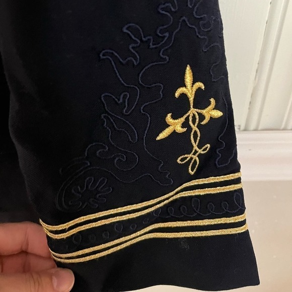 Vintage 80s 90s Cashmere Wool Lightweight Nautical Liz Claiborne Navy Blazer 6 - Picture 4 of 8